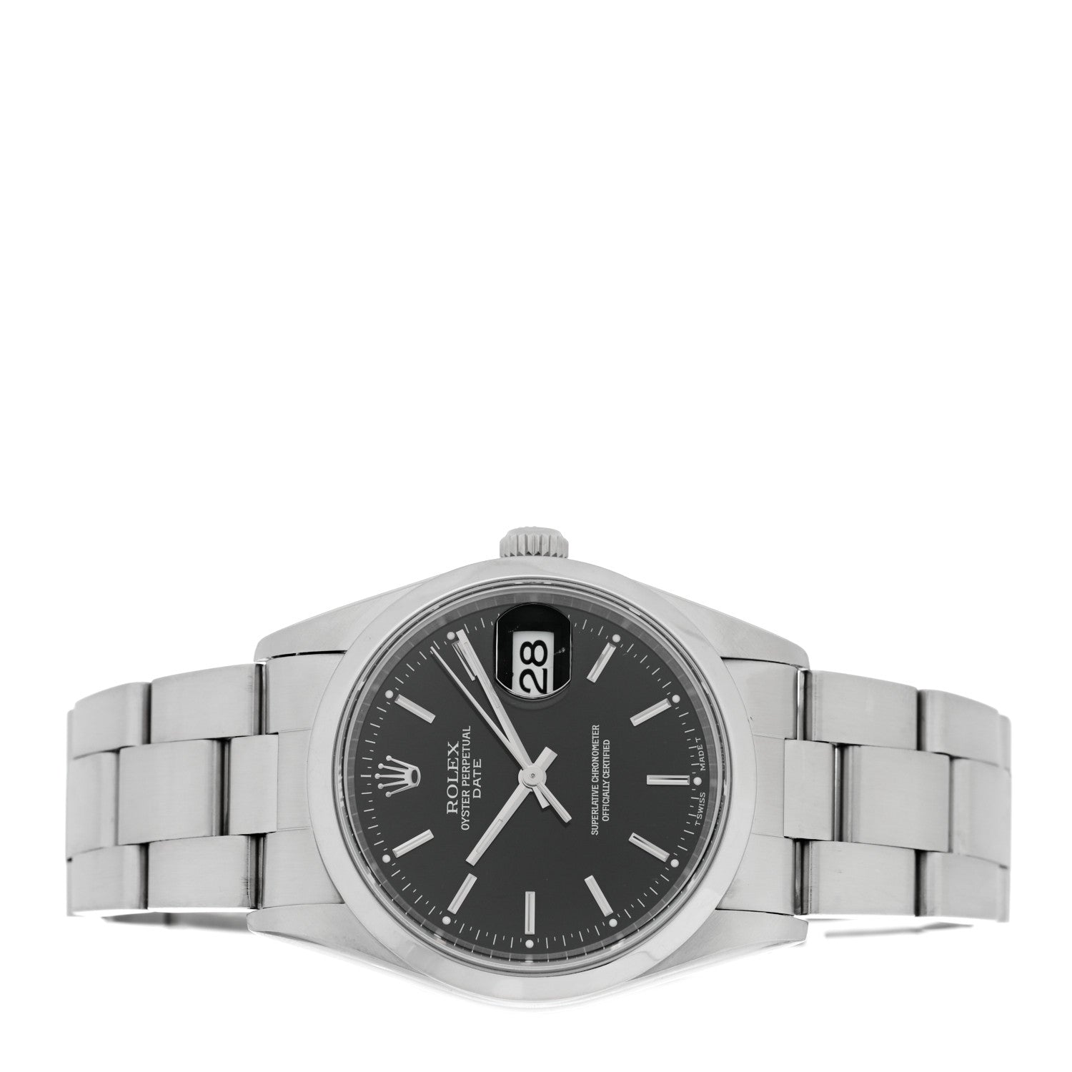 Rolex Stainless Steel 34mm Oyster Perpetual Date Watch Black 15200 2 of 4