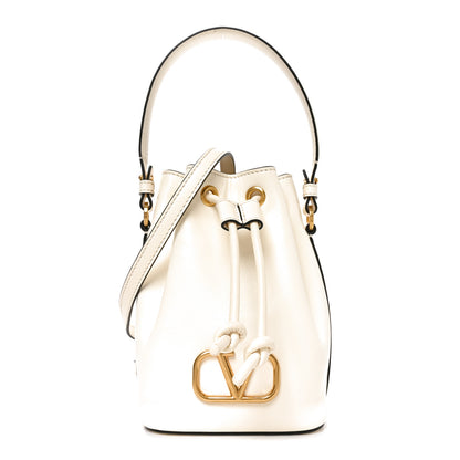 Valentino Garavani Nappa Mini VLogo Signature Bucket Bag Light Ivory 1 of 9