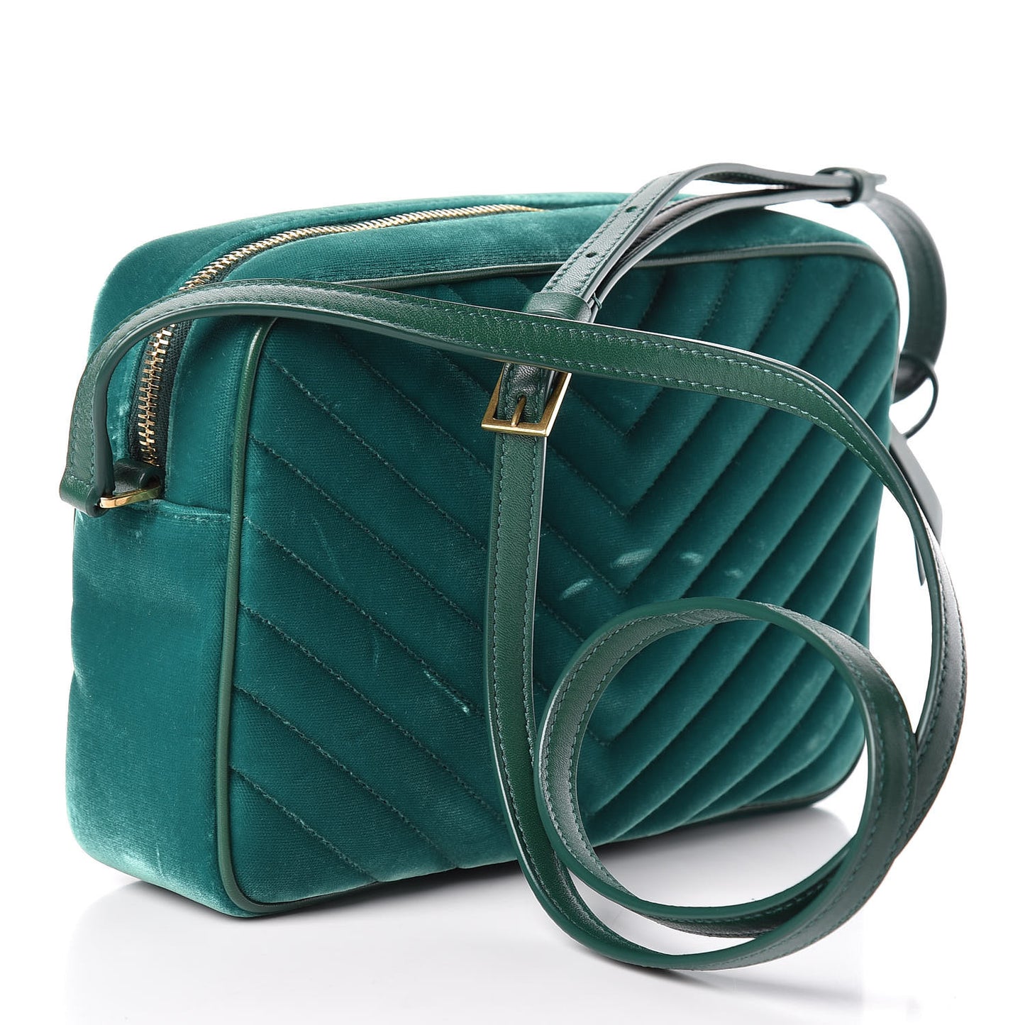 Velvet Matelasse Monogram Lou Camera Bag Deep Malachite