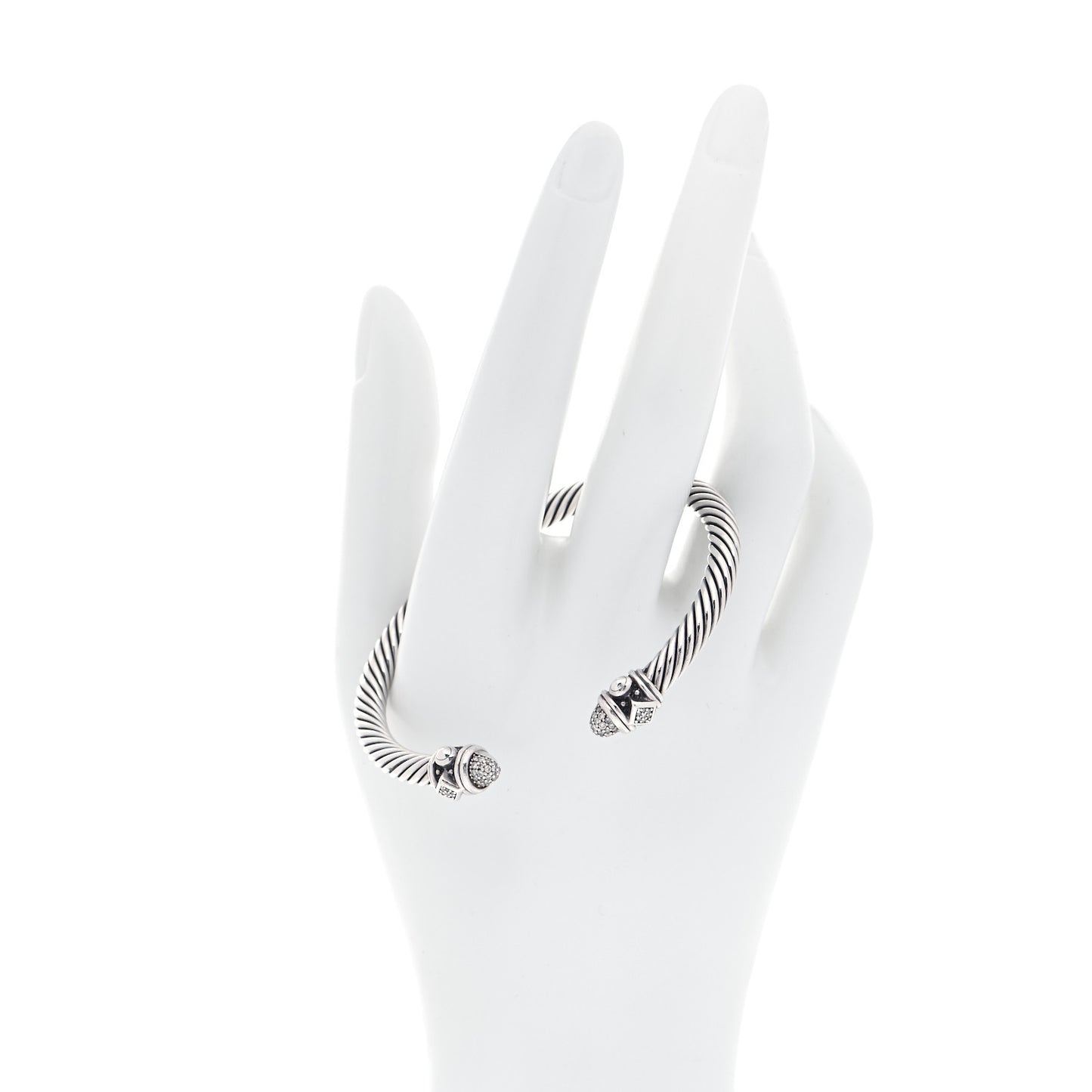 Sterling Silver Diamond 5mm Cable Renaissance Bracelet