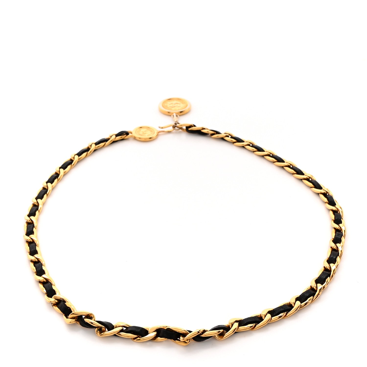 Chanel Lambskin Chain CC Medallion Belt Black Gold 2 of 9