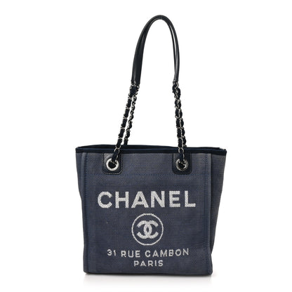 Chanel Canvas Mini Deauville Tote Blue 1 of 10