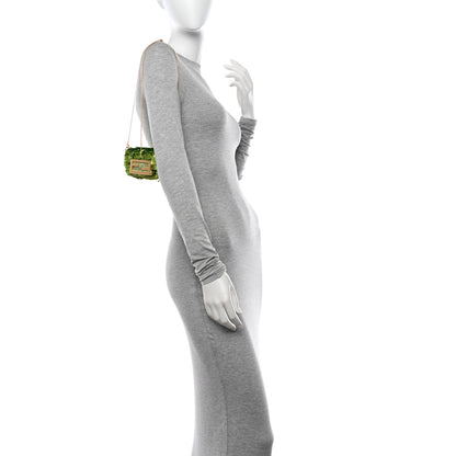 Fendi Sequin Paillettes Shiny Nappa Sex and the City Nano Maxi Buckle Baguette Charm Wasabi 2 of 11