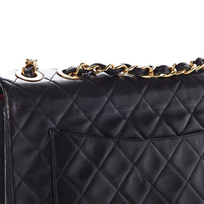 Chanel Lambskin Quilted XL Jumbo Single Flap Black 12 of 13