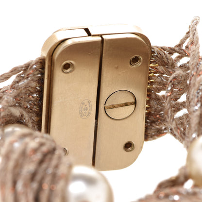 Chanel Pearl Multi Strand Bracelet Gold 4 of 5