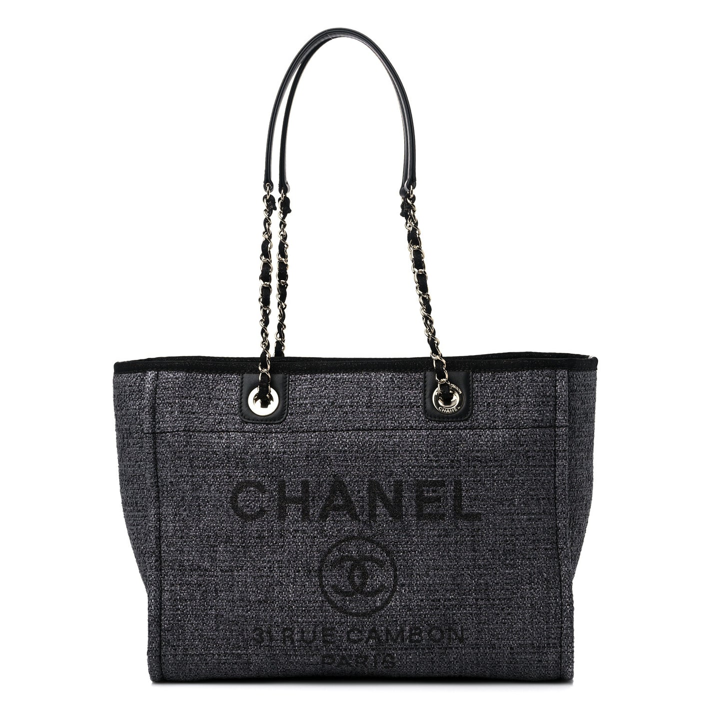 Lurex Boucle Small Deauville Tote Black