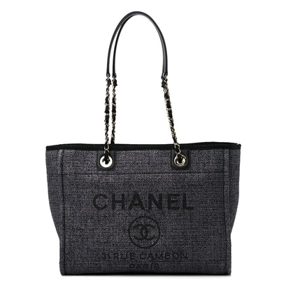 Chanel Lurex Boucle Small Deauville Tote Black 1 of 10