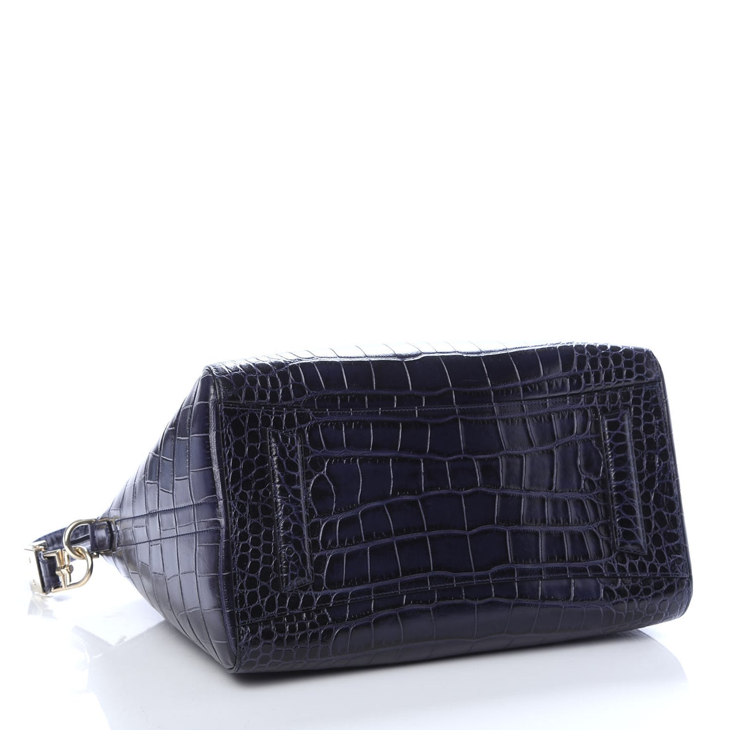 Calfskin Crocodile Embossed Medium Antigona Dark Blue