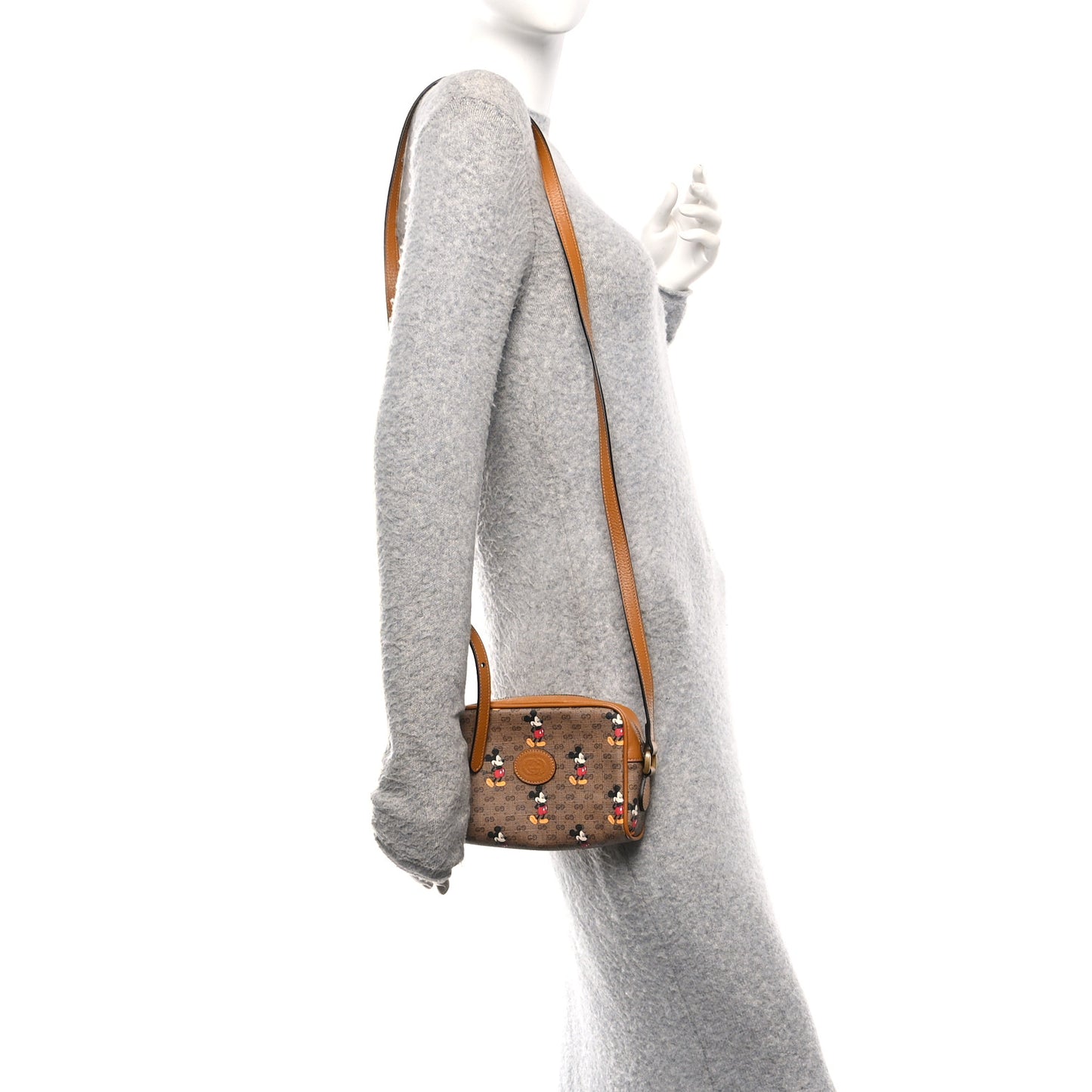 X DISNEY Mini Vintage GG Supreme Monogram Mickey Mouse Shoulder Bag Beige Vintage Sun Oil