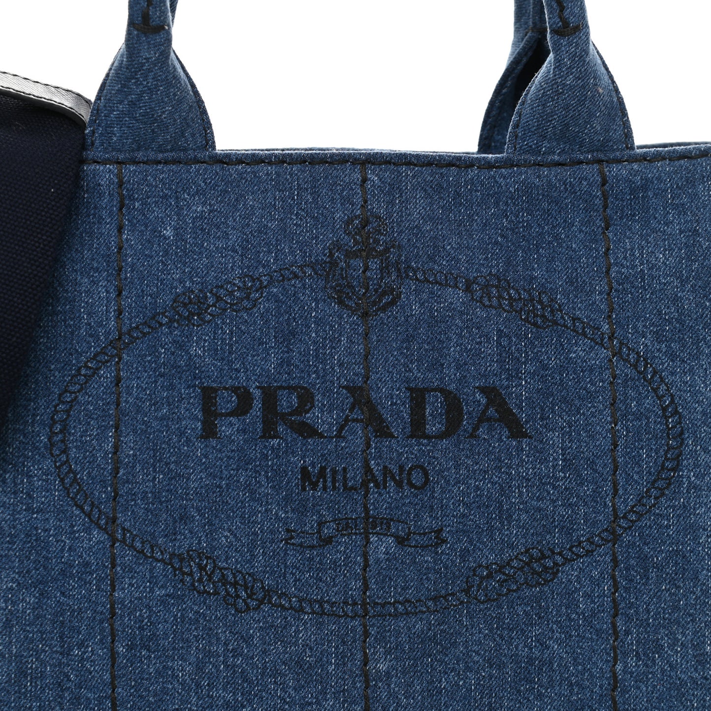 Denim Small Logo Tote Bleu