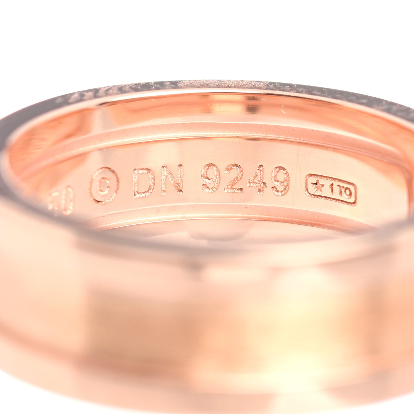 18K Pink Gold 6.5mm C De Cartier Ring 50 5.25