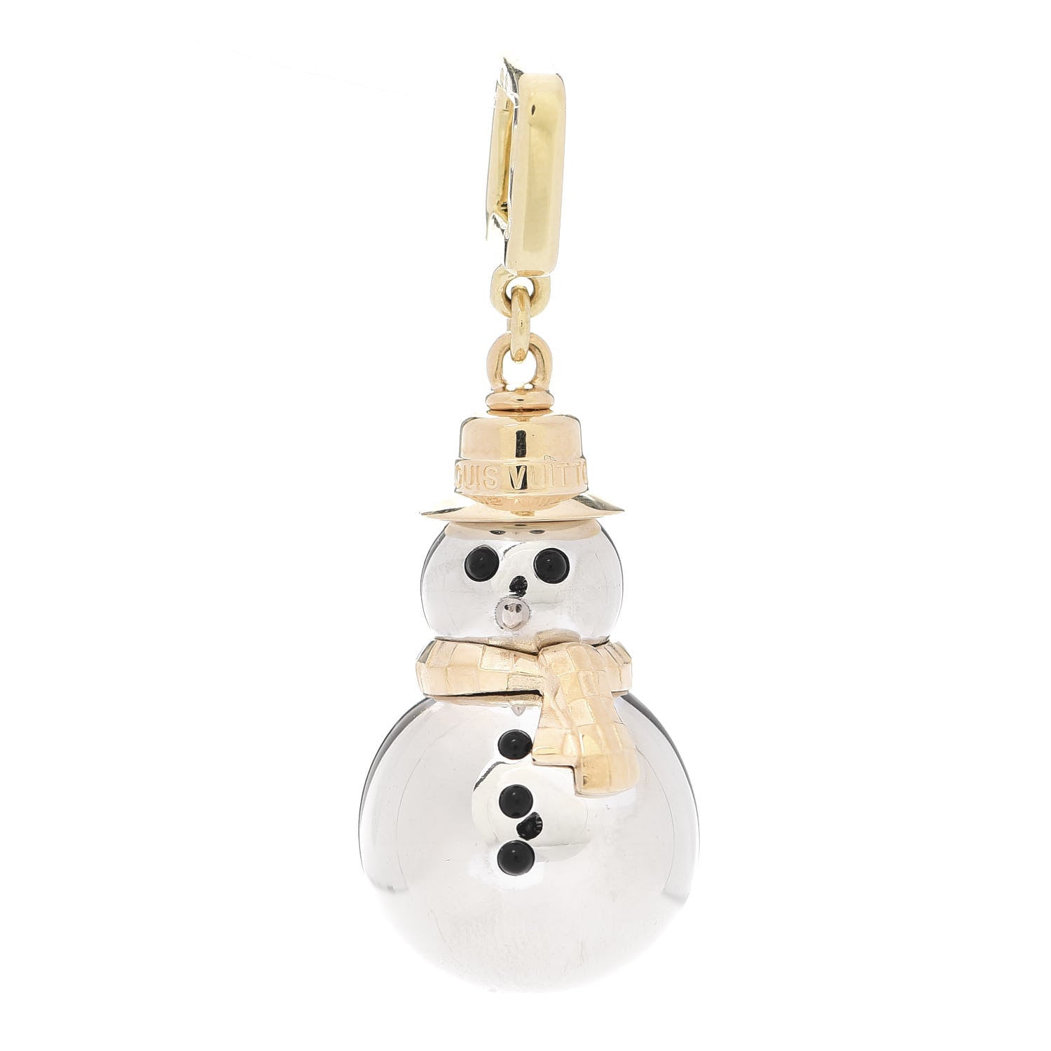 Louis Vuitton 18K Yellow Pink White Gold Black Onyx Snowman Charm Pendant 1 of 3
