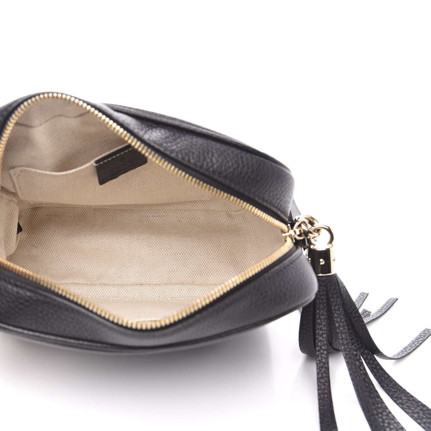 Pebbled Calfskin Small Soho Disco Bag Black