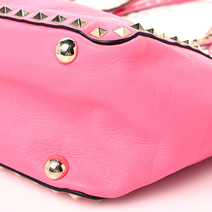 Valentino Garavani Vitello Small Rockstud Tote Fuxia Fluo 8 of 10