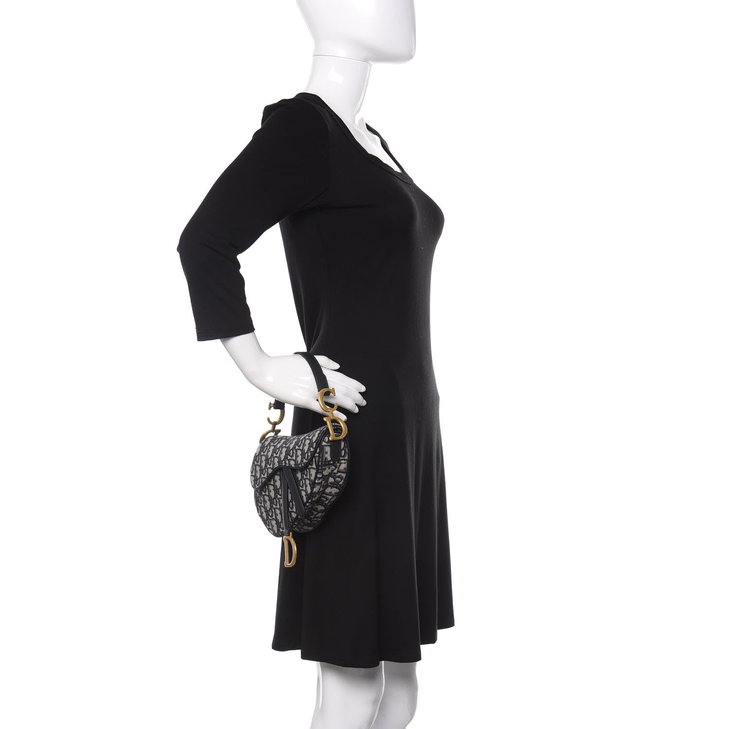 Christian Dior Oblique Mini Saddle Bag Blue 2 of 11