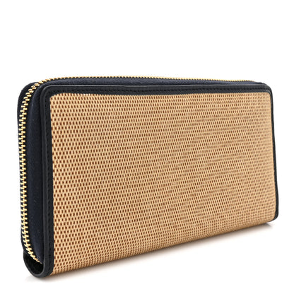 Gucci Canvas Azalea Calfskin Horsebit 1955 Zip Around Wallet Beige Blue 3 of 9
