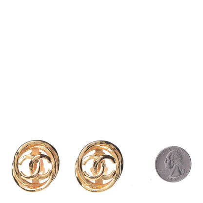 Chanel CC Clip On Earrings Gold 2 of 5