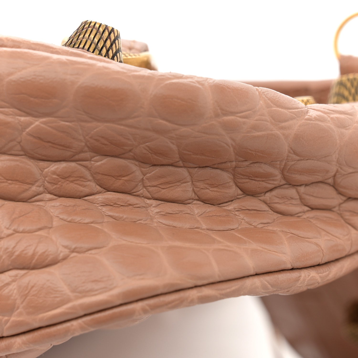 Balenciaga Extra Supple Calfskin Crocodile Embossed Le Cagole Shoulder Bag XS Nude Beige 12 of 12