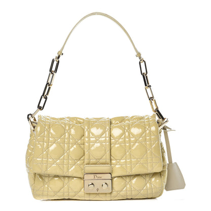 Christian Dior Patent Cannage New Lock Flap Ivory 1 of 13