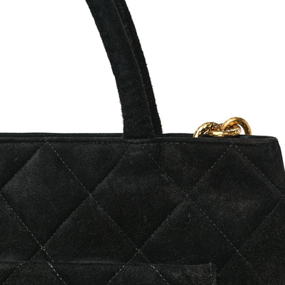 Chanel Suede Quilted Medallion Tote Black 12 of 12