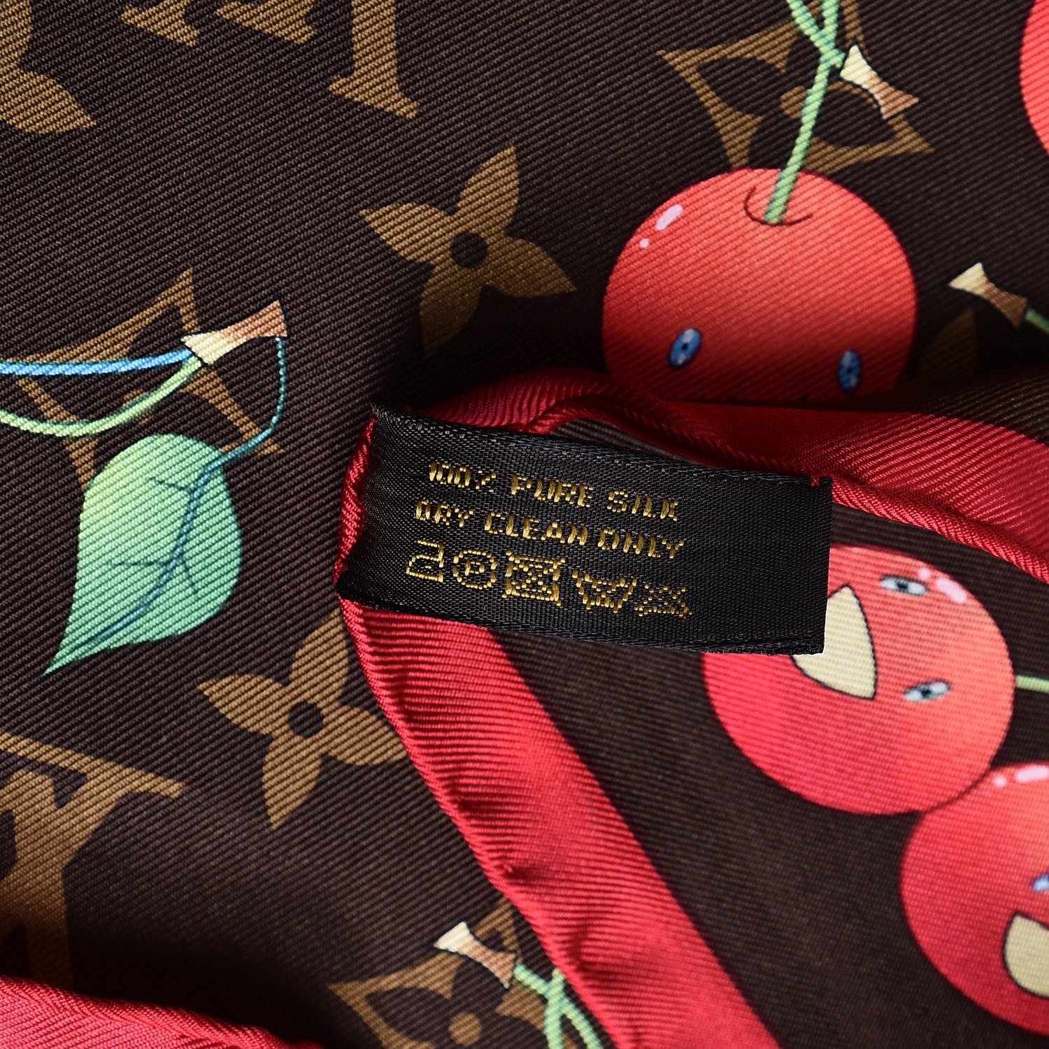 Louis Vuitton Silk Monogram Cerises Scarf 3 of 5