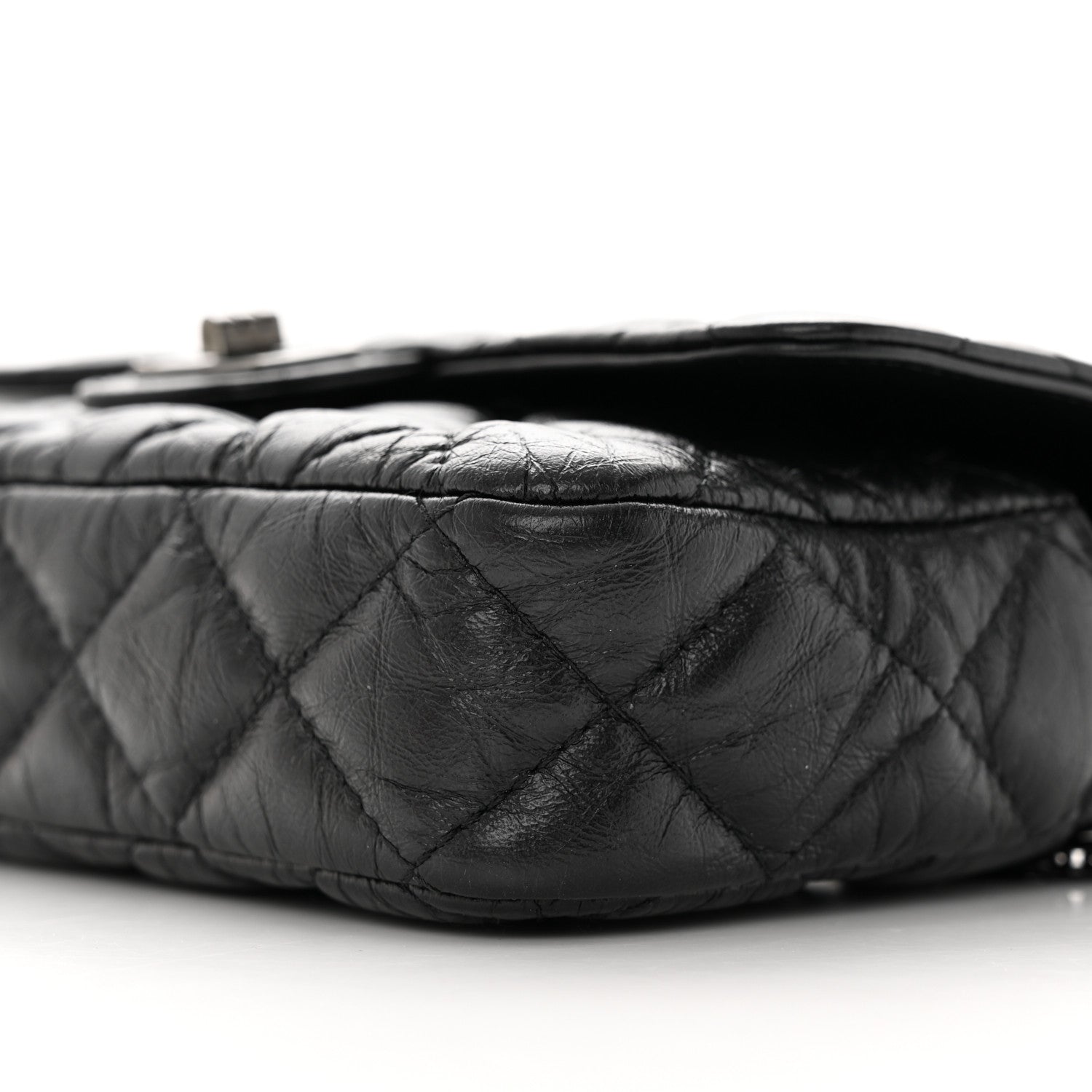 Chanel Aged Calfskin Quilted 2.55 Reissue Phone Holder With Chain So Black 12 of 12