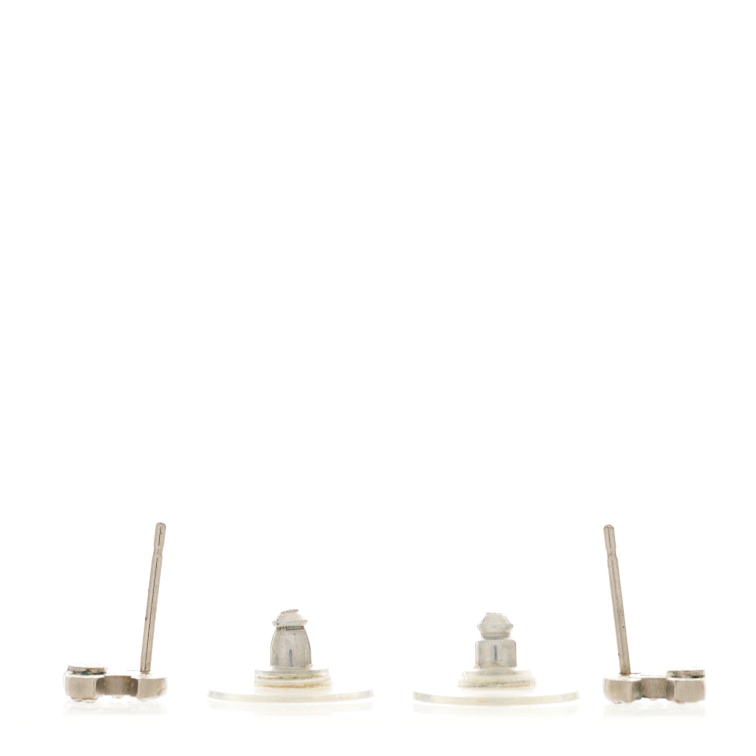 Chanel Crystal Mini CC Earrings Silver 3 of 4