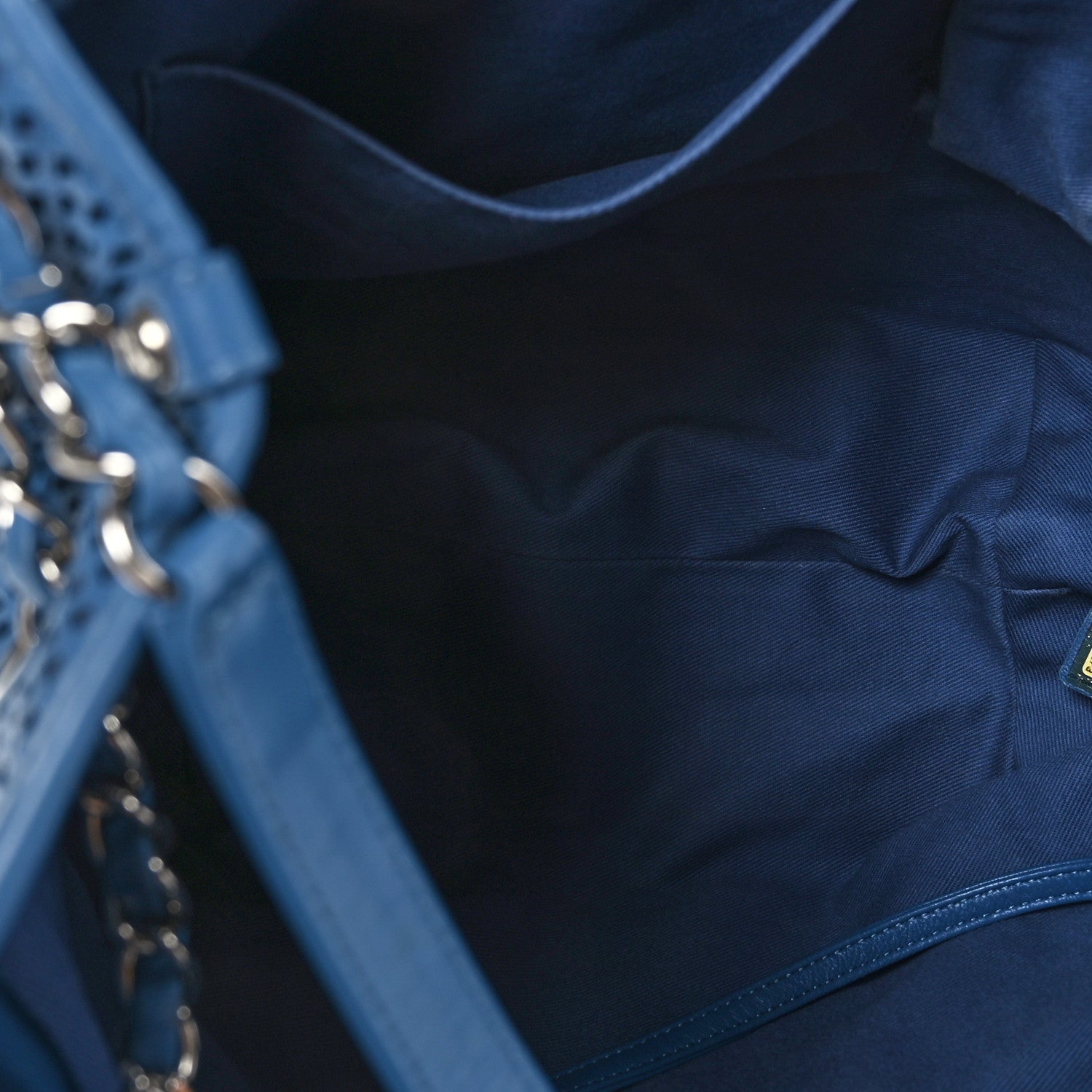 Chanel Calfskin Perforated Up In The Air North South Tote Blue 5 of 9