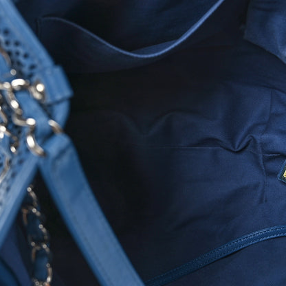 Chanel Calfskin Perforated Up In The Air North South Tote Blue 5 of 9