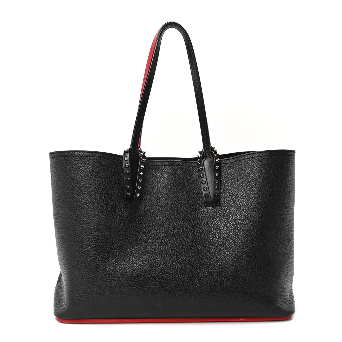 Calfskin Empire Spikes Small East West Cabata Tote Black
