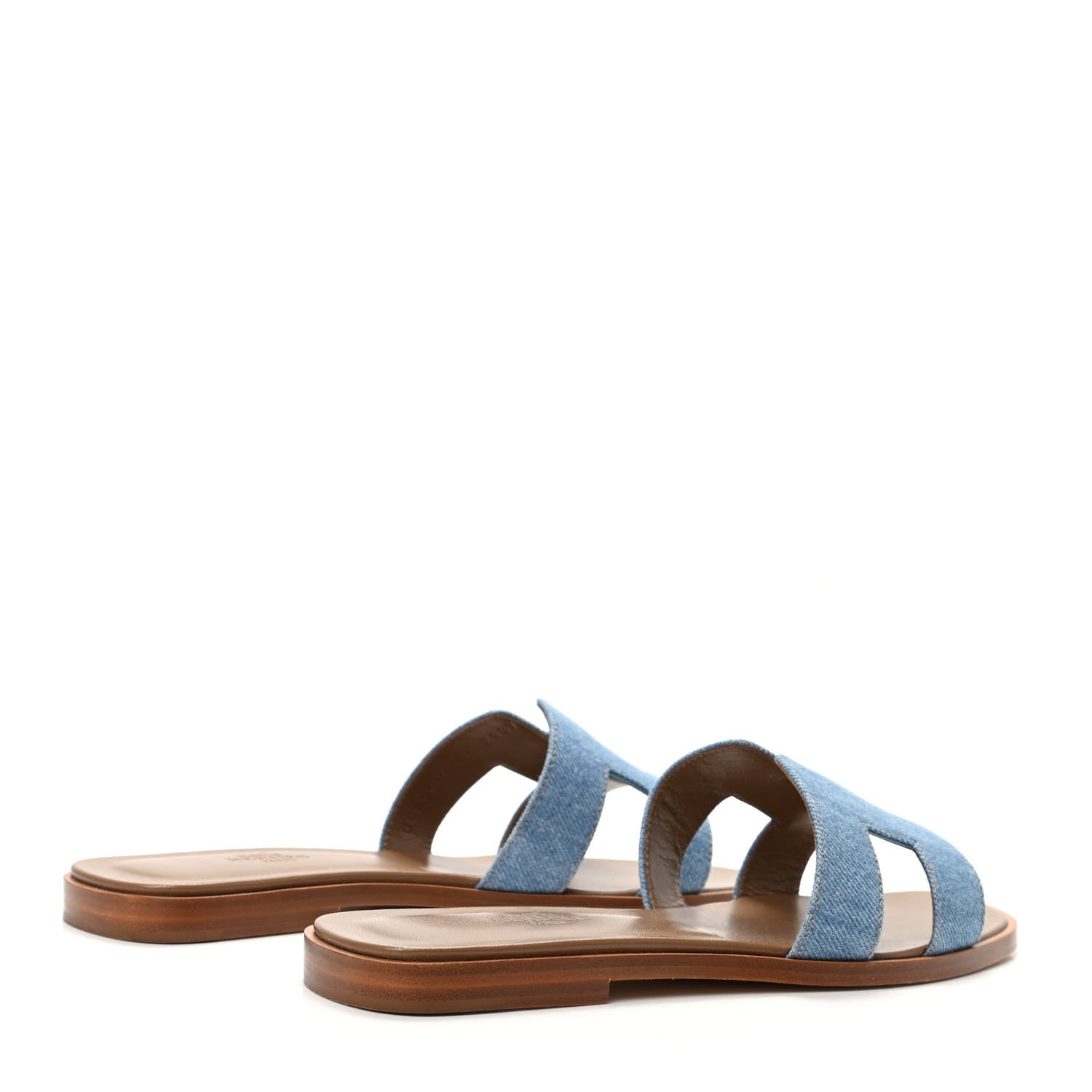 Hermes Denim Canvas Oran Sandals 37 Bleu Clair 4 of 9