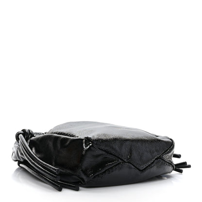 Proenza Schouler Crinkled Patent Calfskin Drawstring Pouch Black 4 of 8