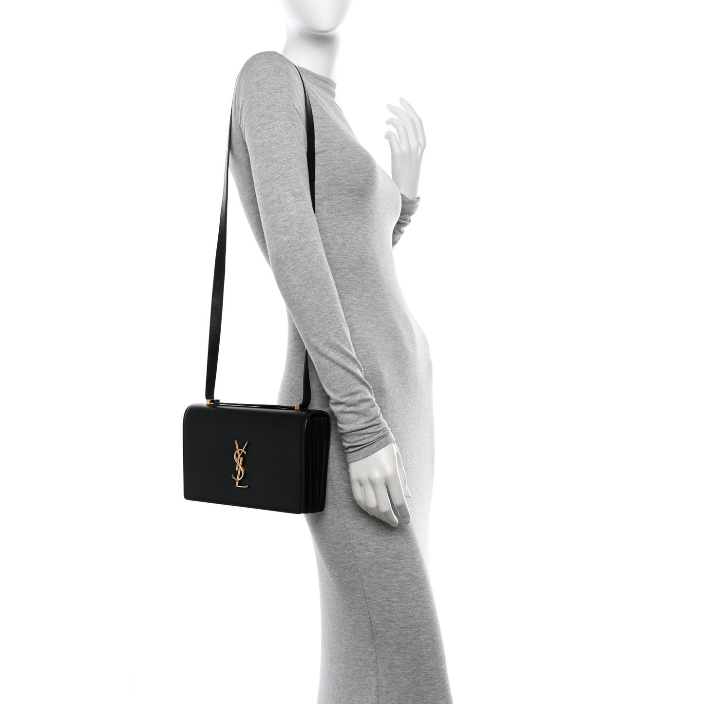 Calfskin Monogram Small Dylan Shoulder Bag Black