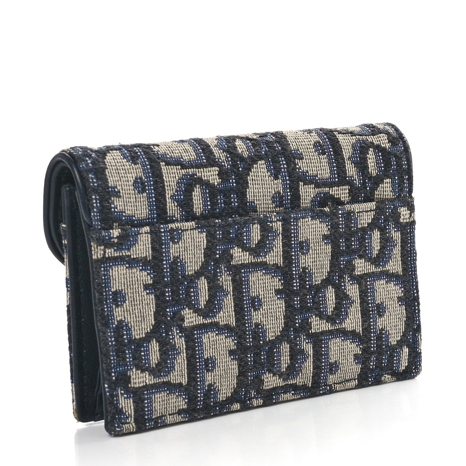 Christian Dior Oblique Saddle Card Holder Blue 3 of 11