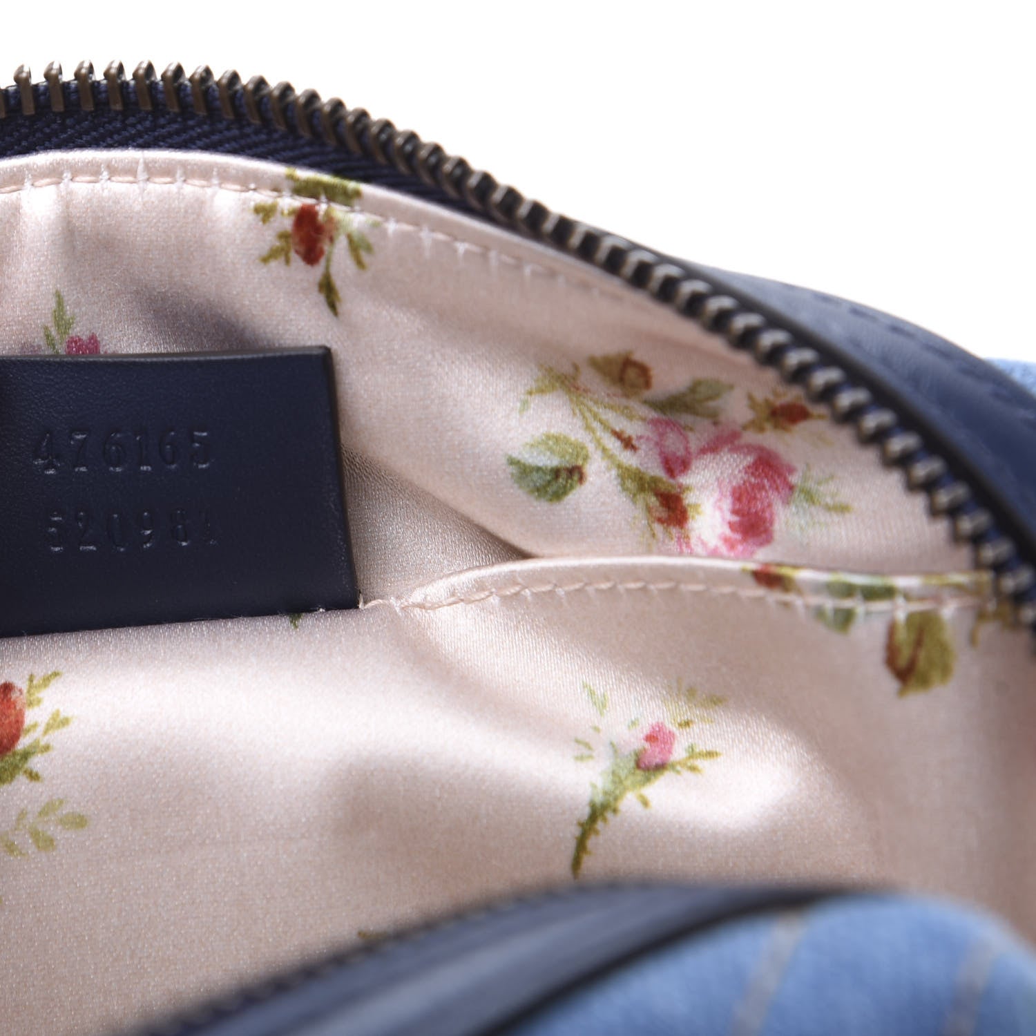 Gucci Denim Matelasse Flora GG Marmont Cosmetic Case Blue 7 of 7
