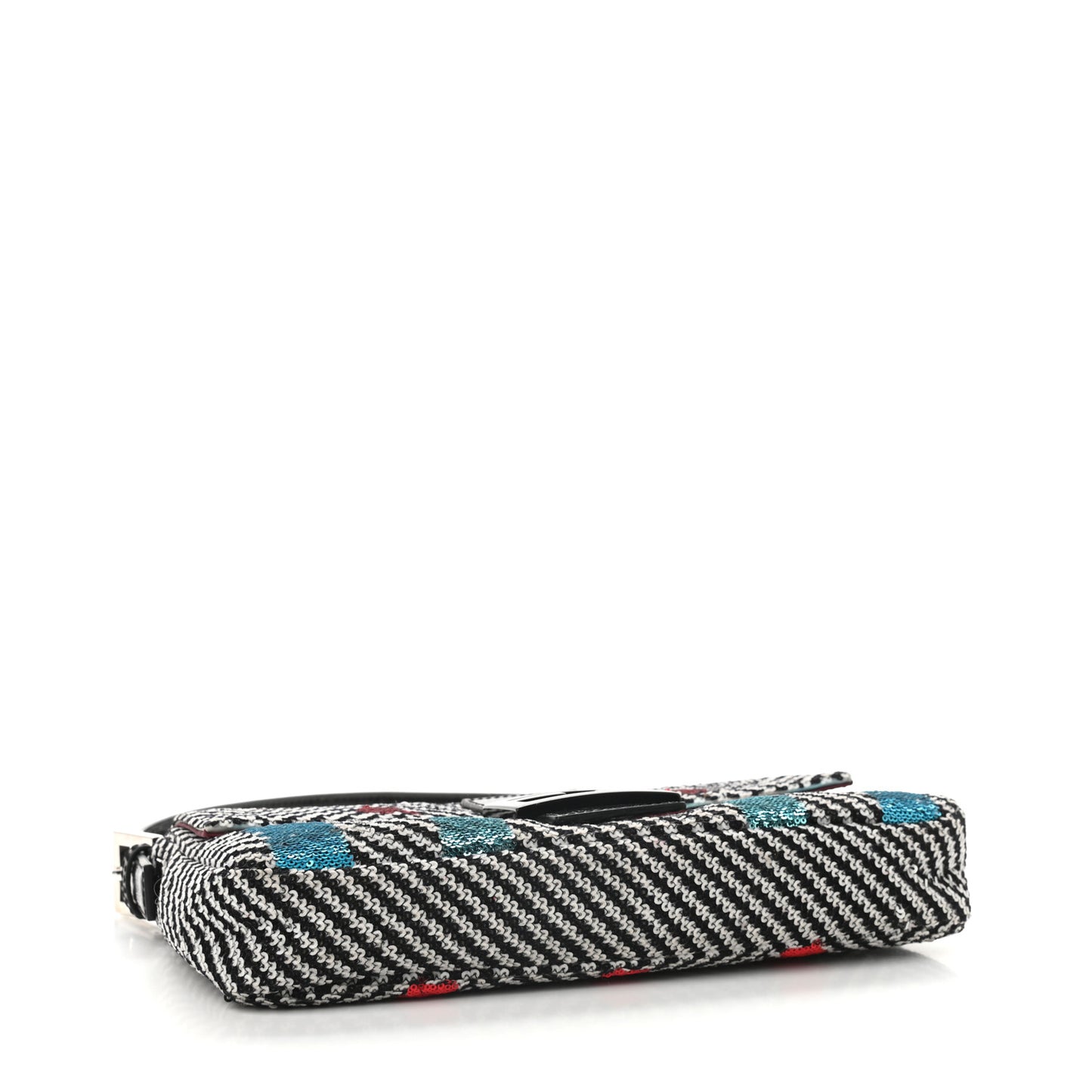 Sequin Chevron Baguette Black White Multicolor