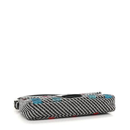 Fendi Sequin Chevron Baguette Black White Multicolor 3 of 7