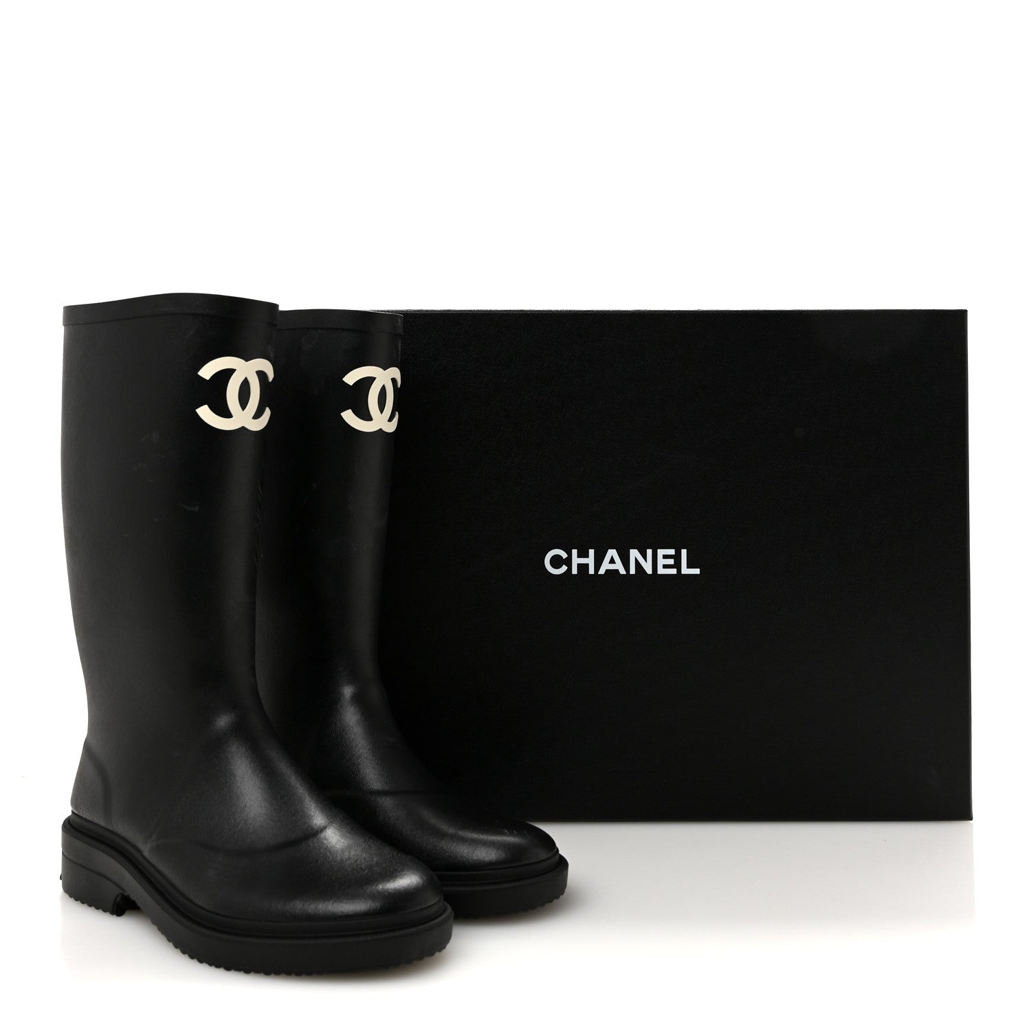 Chanel Caoutchouk CC High Boots 37 Black 1923347 – FASHIONPHILE