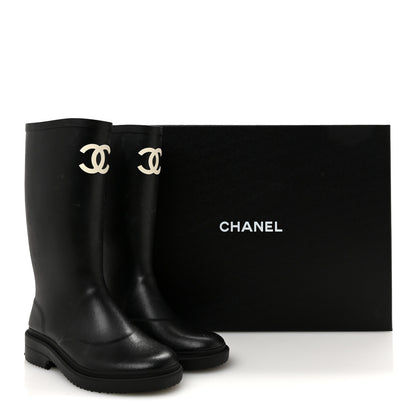 Chanel Caoutchouk CC High Boots 37 Black 9 of 9