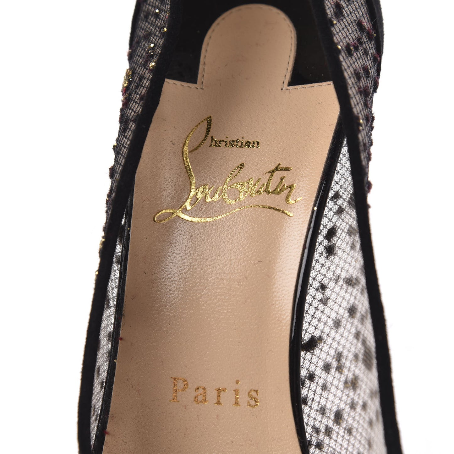 Tulle Glitter Follies Lace 100 Pumps 37.5 Black