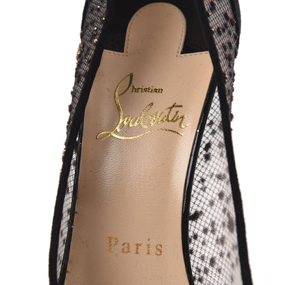 Christian Louboutin Tulle Glitter Follies Lace 100 Pumps 37.5 Black 6 of 9