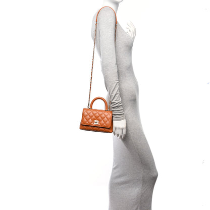 Chanel Caviar Quilted Extra Mini Coco Handle Flap Light Brown 2 of 13