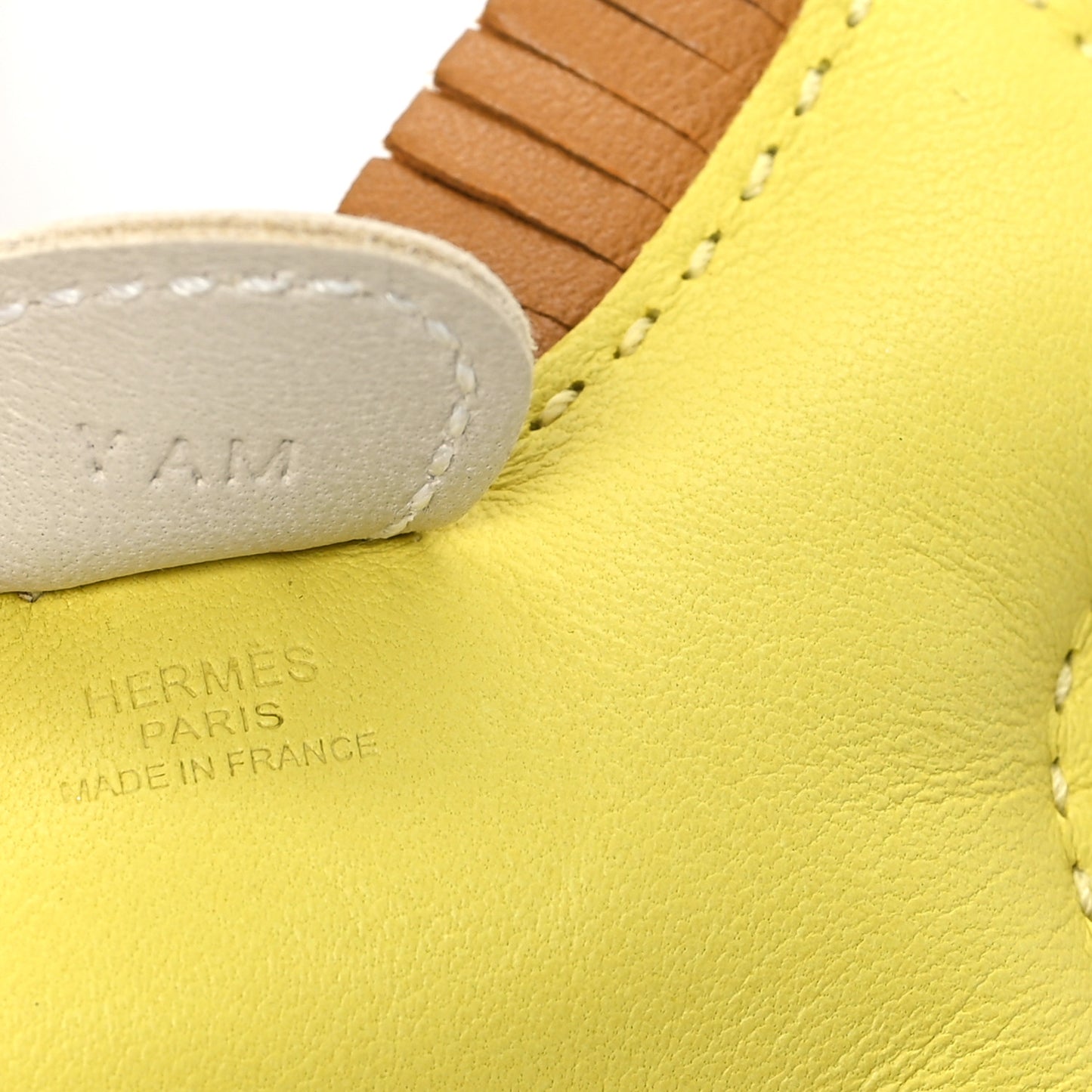 Milo Lambskin Grigri Rodeo Horse Bag Charm PM Lime Sesame Craie