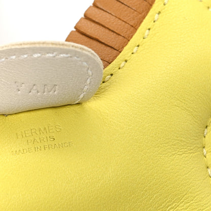 Hermes Milo Lambskin Grigri Rodeo Horse Bag Charm PM Lime Sesame Craie 3 of 4