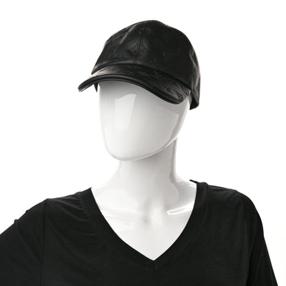 Louis Vuitton Calfskin Monogram Shadow Baseball Cap 60 Black 2 of 12