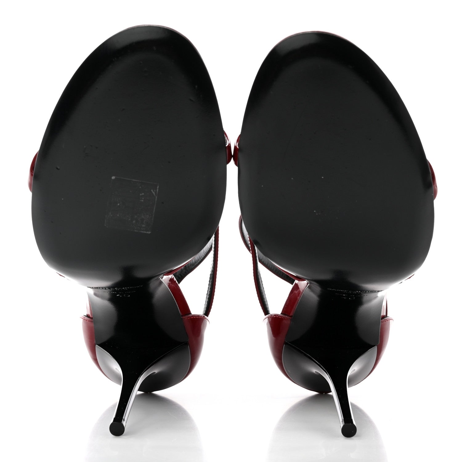 Saint Laurent Patent Calfskin Cassandra 100 Sandals 40 Red Laquer 5 of 12