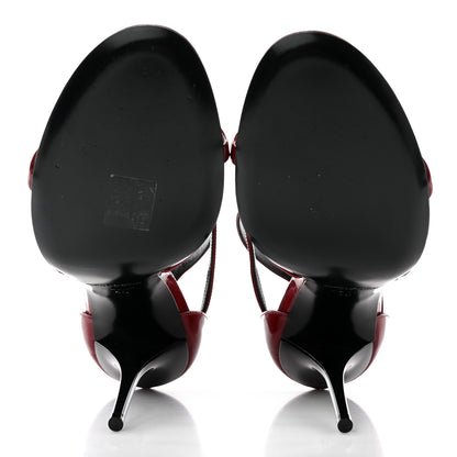 Saint Laurent Patent Calfskin Cassandra 100 Sandals 40 Red Laquer 5 of 12