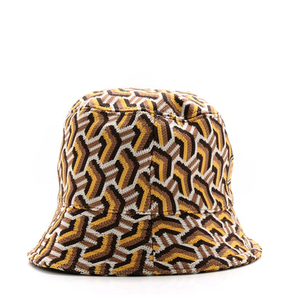 Prada Shetland Chevron Racing Logo Womens Bucket Hat S Brown Multicolor 6 of 8