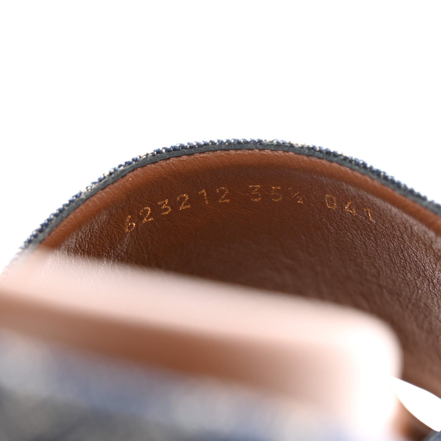 New Denim GG Monogram Angelina Platform 55mm Slide Sandals 35.5 Blue Tea