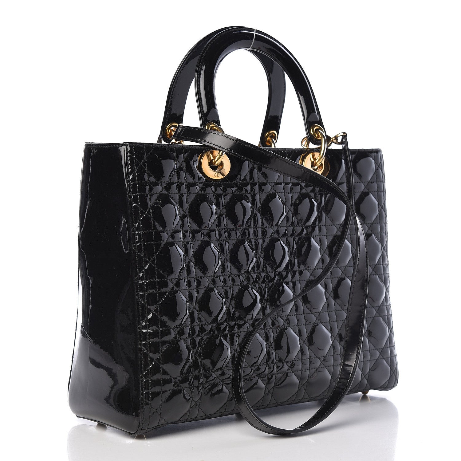 Christian Dior Patent Cannage Large Lady Dior Black 3 of 11